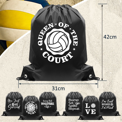 6 Bolsa Voleibol Amor Mochila Cordon Para Adolescente Viaje