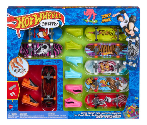 Hot Wheels Skate Tenis 8 Patinetas Para Dedos Tony Hawk Deck