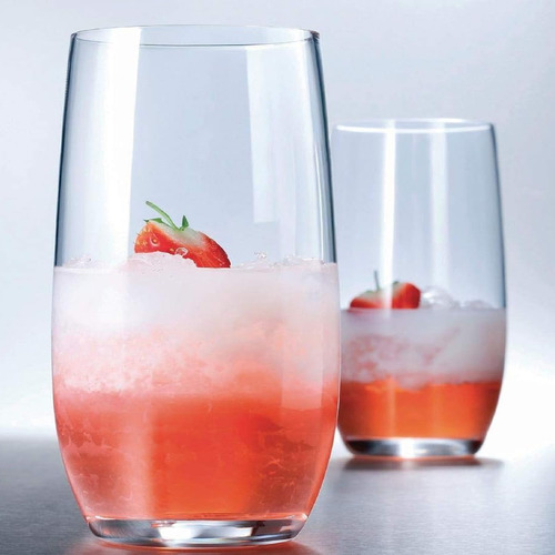 Jogo 6 Copos Cristal Titânio Água Suco Bohemia Club 350ml
