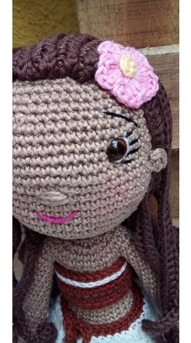 Boneca Moana 35cm Em Crochê/amigurumi.