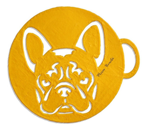 Bulldog Frances Stencil 6 A 8 Cm Cafe Reposteria Decoración