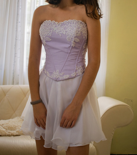 Vestido 15 Años - Lila Claro - Bordado A Mano