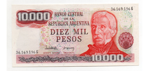 Billete Argentina 10000 Pesos Ley Bottero 2494 Ex+