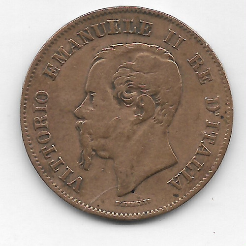 Moneda, Italia, Vittorio Emanuele Ii, 5 Centesimi, 1861, Mb-