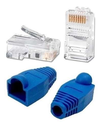 Conector Rj45 Cat5e (10un) + Capinha P/ Conector (10un)