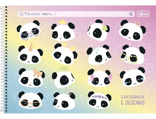 Caderno Cartografia & Desenho Panda Lovely Friend - Tilibra