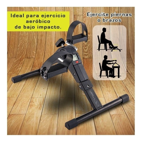 Mini Bicicleta Portátil De Pedales Ajustable Con Monitor