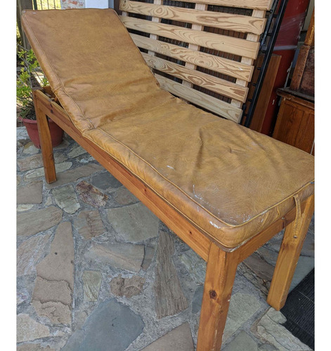 Camilla Reclinable De Madera Con Colchoneta - 6 Posiciones