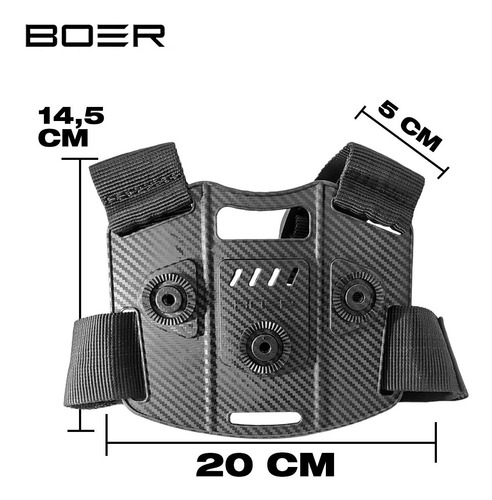 Funda Pistolera Porta Cargador Doble Muslera Táctica Boer