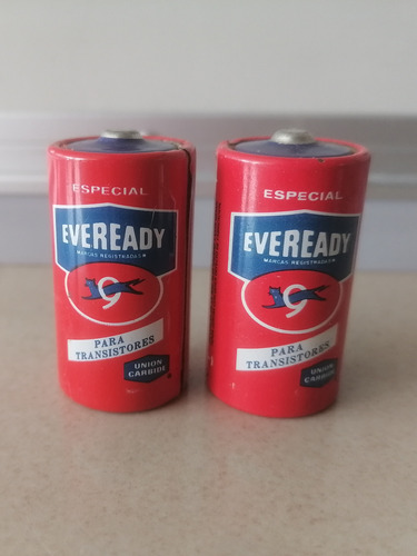 2 Baterias Pilas Antiguas Eveready Transistores Colección