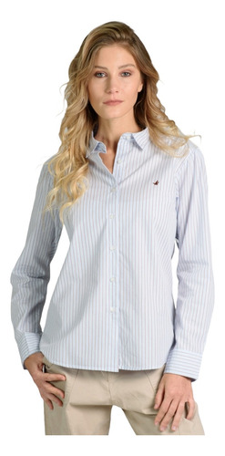 Camisa Manga Larga Mujer Brooksfield Poplin Rayada Bm3009