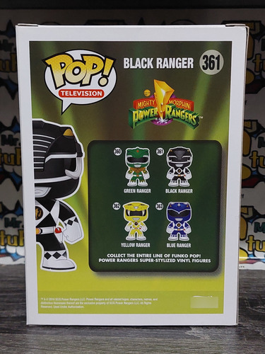 Funko Pop Black Ranger #361 Power Rangers Mighty Morphin Ori (Usado)