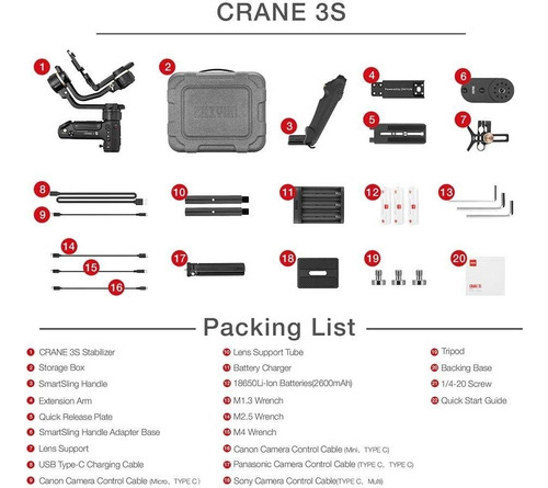Estabilizador De Cardán Zhiyun Crane 3s Para Cámara Oficial