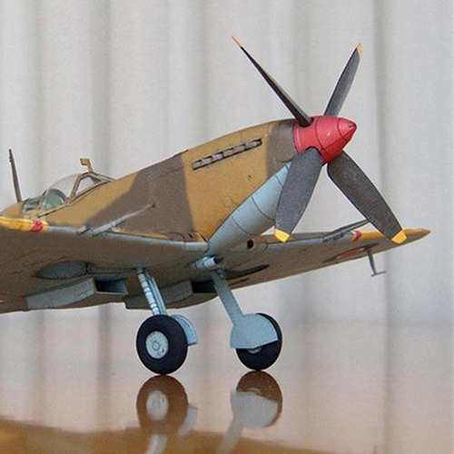 Zcx 1/33 Escala 3d De Papel Spitfire Fighter Avião Modelo
