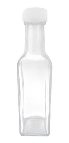 Botella De Vidrio Cuadrada 100 Ml 10 Pz Salsas Bebidas Etc 