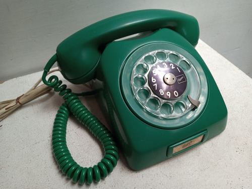 Teléfono Antiguo De Disco Ericsson Verde