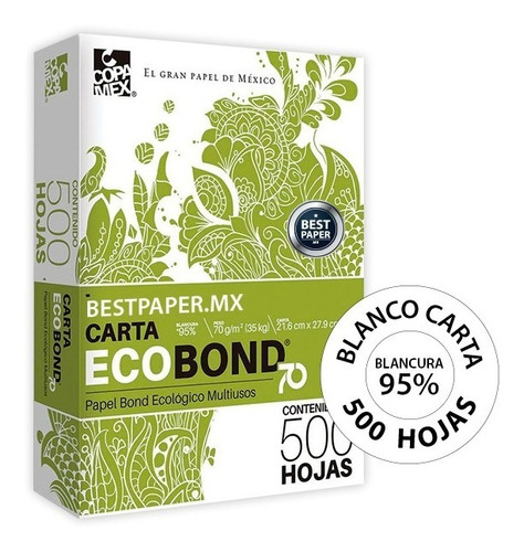 Papel Ecobond 70 Blanco Carta - 500 Hojas