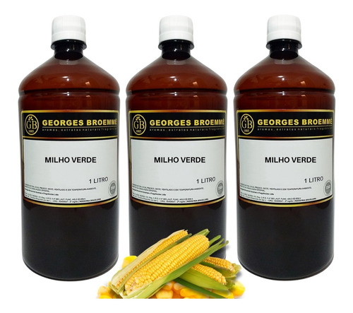 Essência Alimentícia Milho Verde Aroma E Sabor Kit 3 Litros
