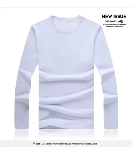 Camiseta Casual De Manga Larga Con Corte Ajustado Para Hombr