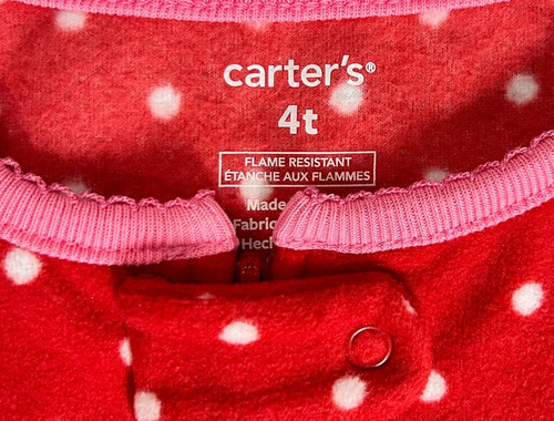 Ropa De Dormir (memeluco) Carter`s Rojo Talla 4