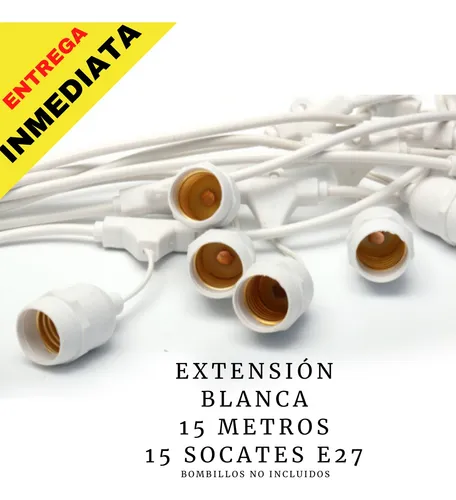 comprar Extensión Blanca Vintage 15 Metros 15 Socates E-27 Navidad 