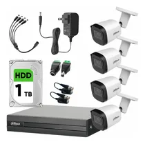 Comprar Kit Videovigilancia Cronos 4 Cámaras Dahua Metálicas Bala B2A51 5MP + Disco Duro 1TB + Baluns + Accesorios kit CCTV DH-KIT5MP-PLUS2-1TB-SC (DVR dahua XVR1B04H-I Circuito cerrado)