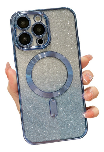 A Founda For iPhone 15,14,13 Gradient Glitter Magnetic