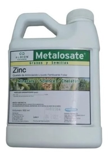 Metalosate Zinc 1l Fertilizante Foliar 