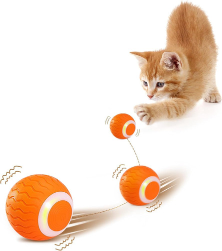 Juguete Gatos Bola Autogiratoria Interactiva Con Luz Led Usb