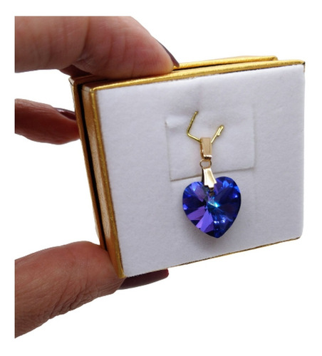 Pingente Cristal Swarovski Heliotrope 1,4 Cm  Folh. Ouro