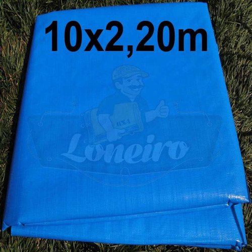 Lona Polietileno Azul Tecido Impermeável 10x2,2 Sem Ilhoses