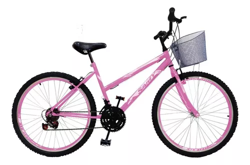 MG Bicicletas - Bicicleta aro 24 feminina , com cesta 