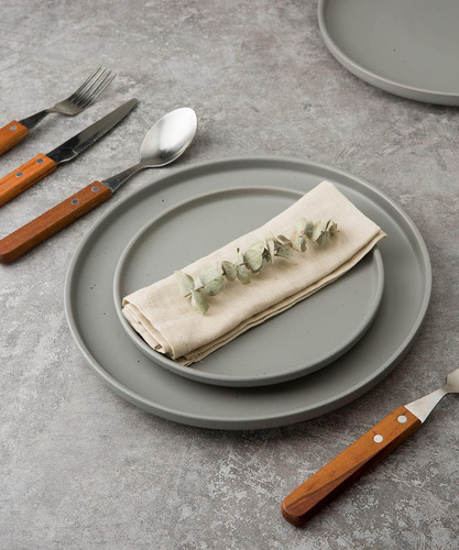 Set De Platos 6 Pcs Redonda 26 Cms Porcelana Ensalada