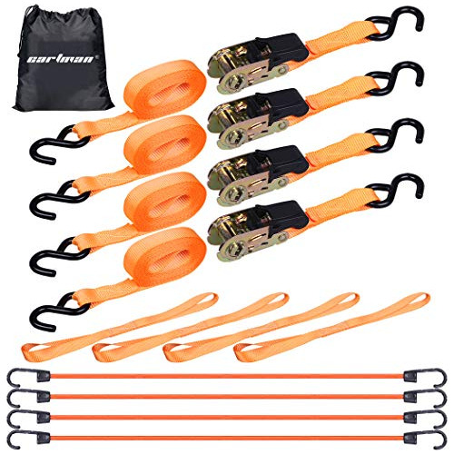 1  X 15&#39; Ratchet Tie Down Hasta 1500lbs 4pk Bolsa D...