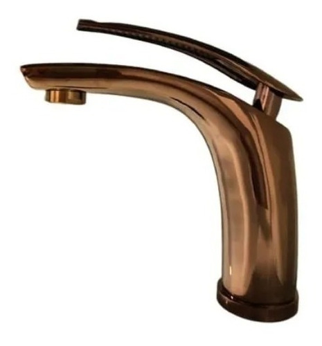 Torneira Monocomando Banheiro Rose Gold Brilhante Curve