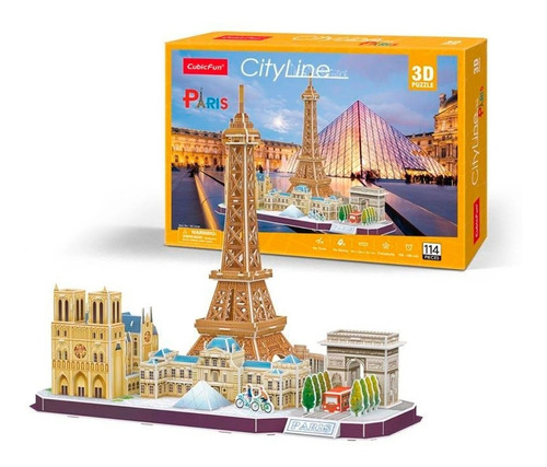 Paris Puzzle 3d 114 Piezas Cubicfun Rompecabezas