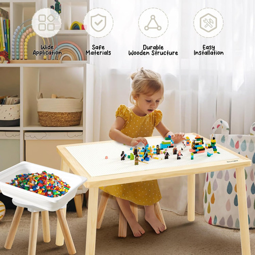 Mesa Actvity Para Niños Con 3 Placas Base Blanco Y Con 3 Con