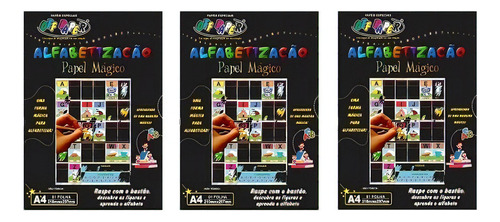 Papel Mágico Alfabetização A4 Com Bastão Off Paper Kit C/3