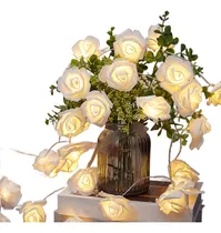 Comprar Guirnalda Luces Led Usb Flores Rosas Blancas Calido