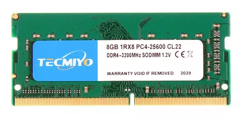 KVR32S22S8/8 - Memória de 8GB SODIMM DDR4 3200Mhz 1,2V 1Rx8 para noteb