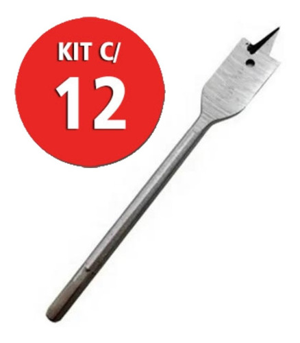 Kit C/ 12 Broca Chata P/ Madeira 157mm 6.1/8 X 1/2 Stanley