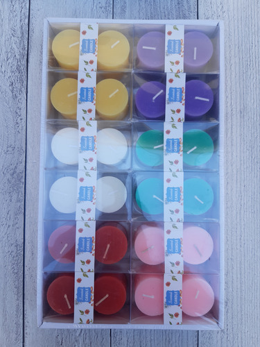 Vela Aromática Genérica Liso 24 Unidades 4x4.5 Cm