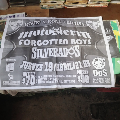 Afiche Motosierra Forgotten Boys Silverados Rock Circus