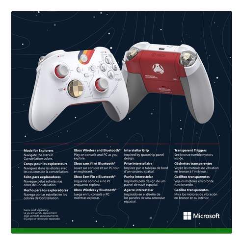 Control joystick inalámbrico Microsoft Xbox Wireless Controller Series X|S edición limitada starfield
