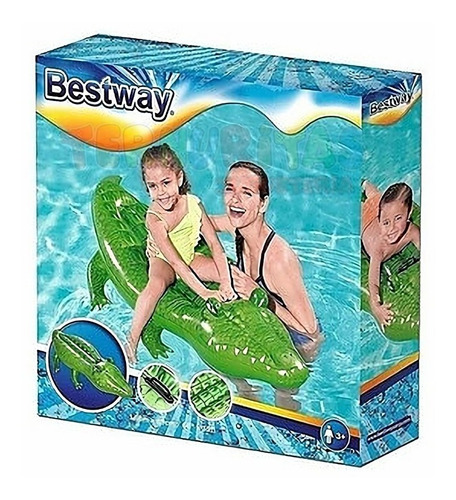 Cocodrilo Con Agarre Inflable Flota Verano Pileta Bestway 