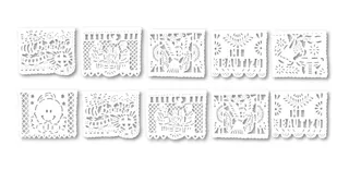 Papel Picado Plástico Bautizo, Paquete De 10 Tiras (50 M)