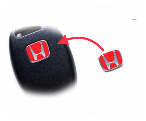 Emblema Honda Rojo Fit 2006 2014 Llave Control Alarma 1 Pza