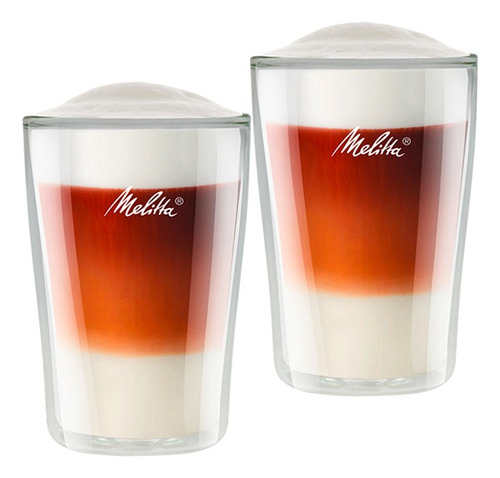 Set Vasos Cafè X 2 Melitta 300ml Grande  Borosilicato 