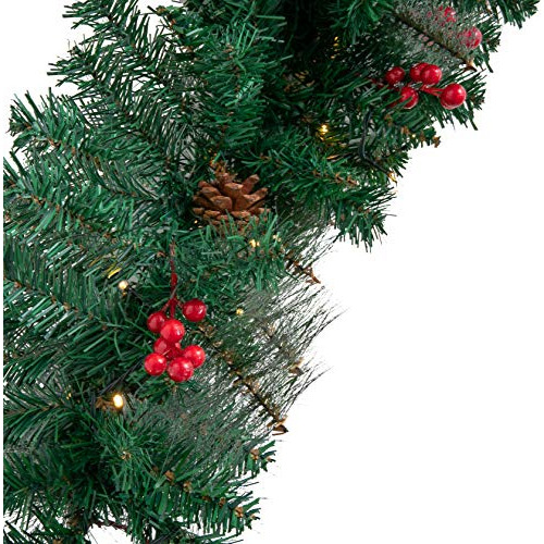 Guirnalda De Navidad De 9 Pies 100 Luces Cálidas Navid...