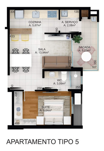 Imagem 2 de 11 de Apartamento No Anita Garibaldi | 49 M2 | 01 Suíte | 01 Vaga De Garagem - Sa01340 - 67663285